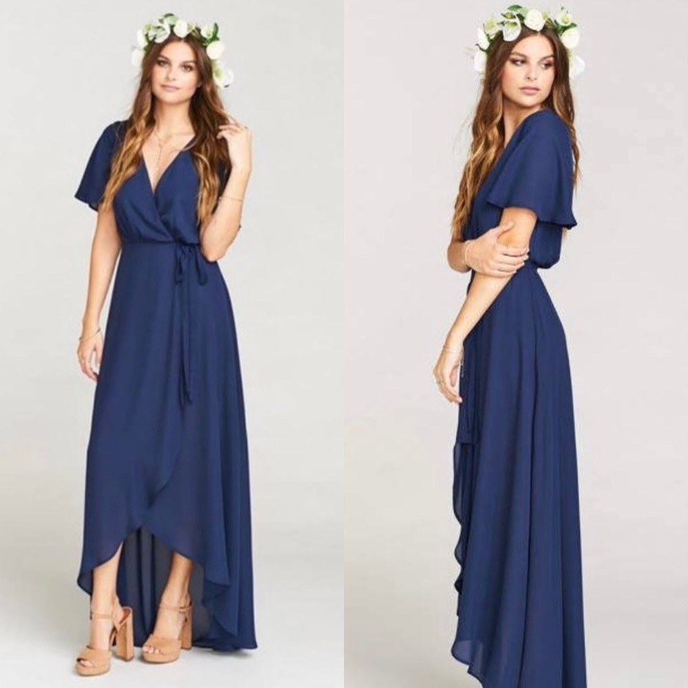 Show Me Your MuMu‎ Sophia Wrap Dress in Navy